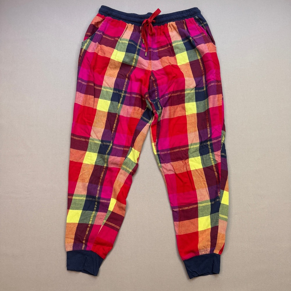 Secret Treasures Womens Plaid Pajama Jogger Pants Red Yellow L 12-14 574605086